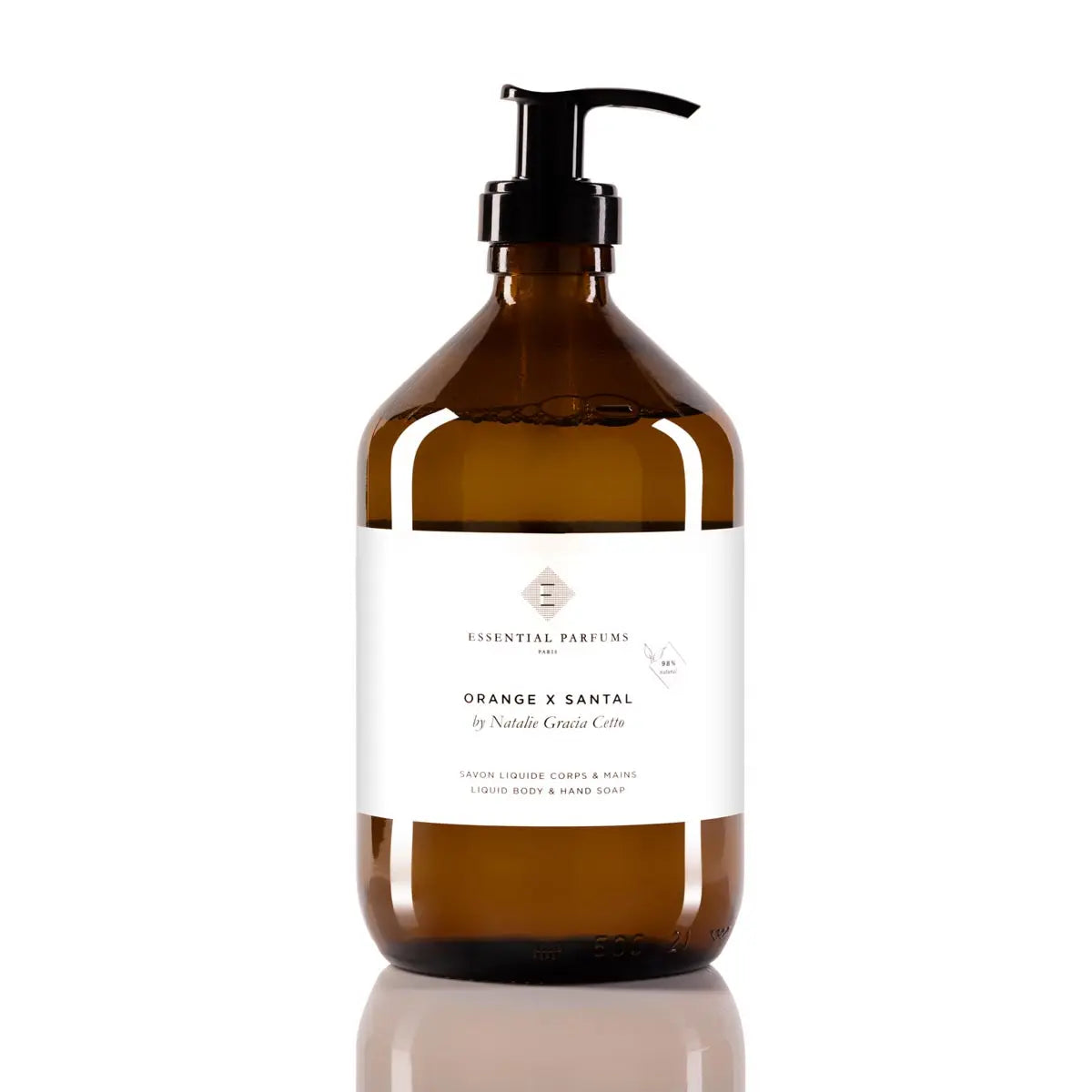 Essential parfums Orange X Santal saippua 500 ml lasissa