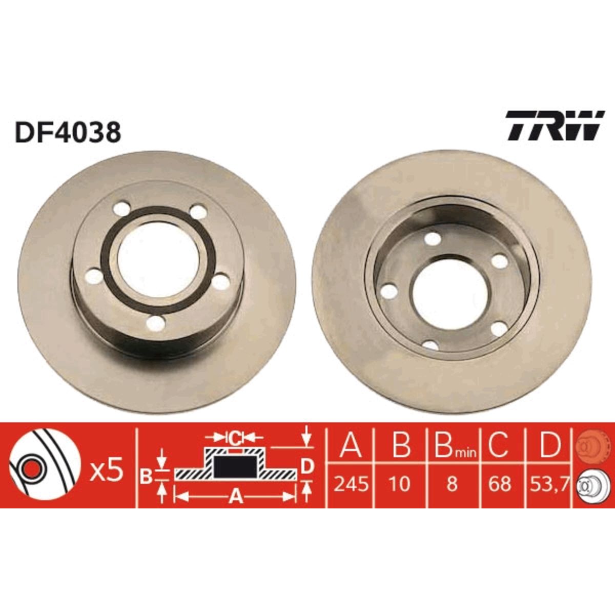 Jarrulevy TRW DF4038