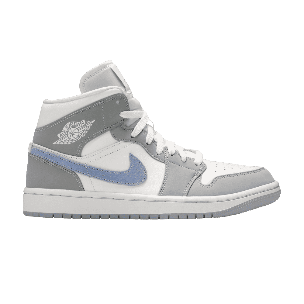 Jordan Korkeavartiset tennarit 'Air Jordan 1' harmaa / valkoinen