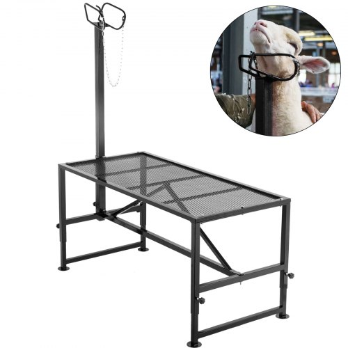 VEVOR Livestock Stand 51x23 inches, Trimming Stand with Straight Head Piece, Goat Trimming Stand Metal Frame Sheep Shearing Stand Livestock Trimming Stands