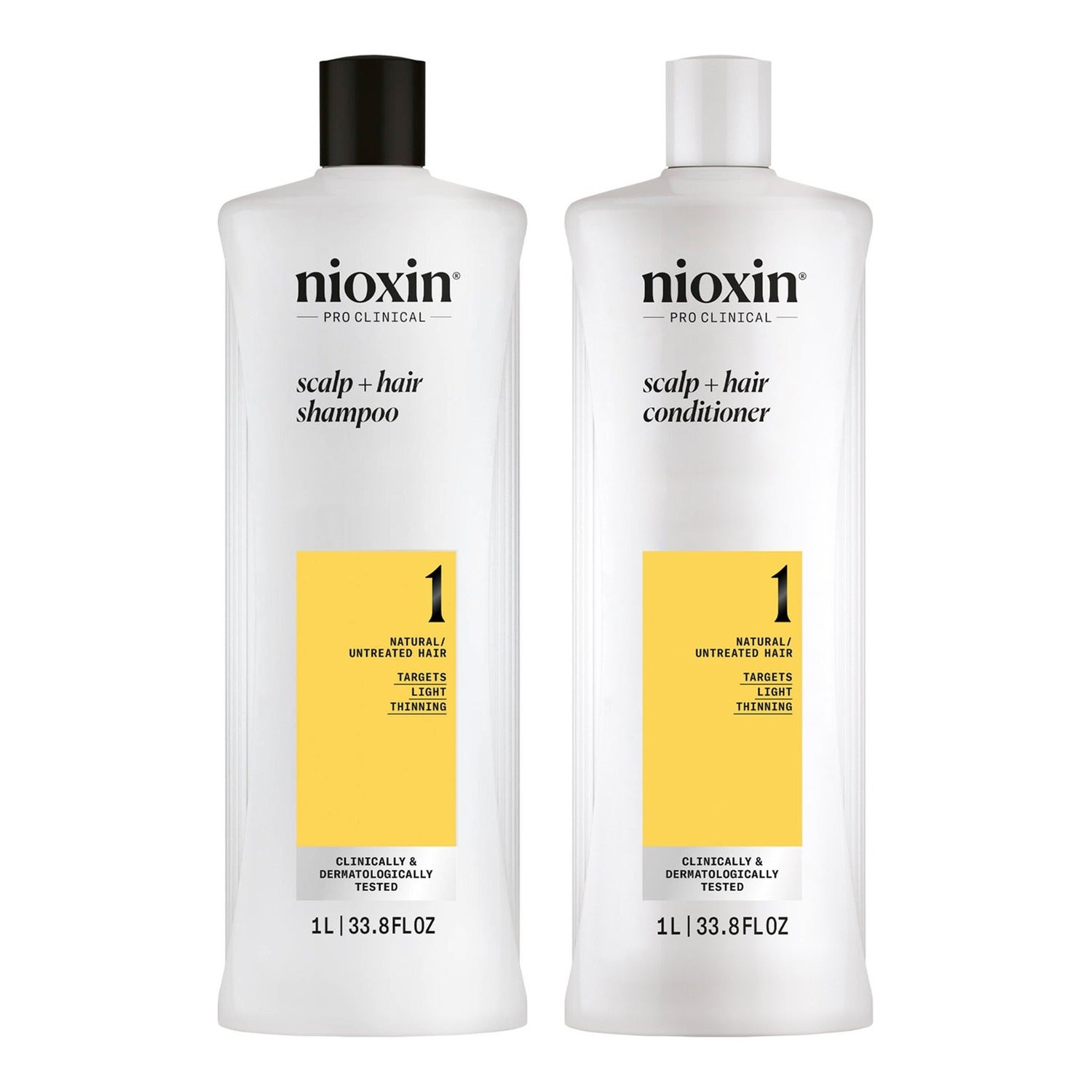 Nioxin System 1 Shampoo & Treatment Set 1000ml Shampoo & 100ml Serum - 1100 ml