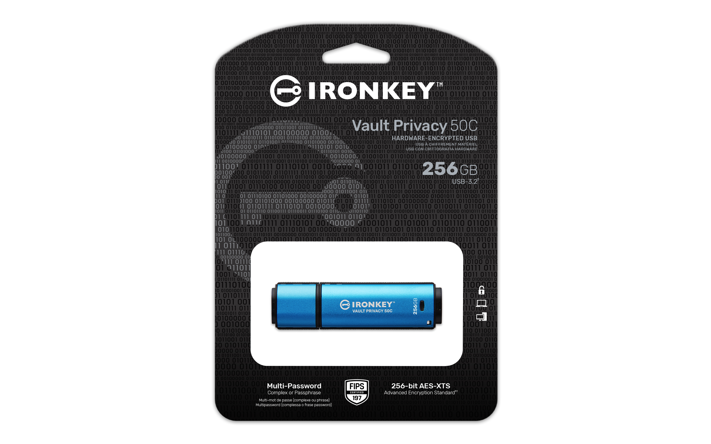 Kingston 256GB USB-C IronKey Vault Privacy 50C AES-256 Encrypted