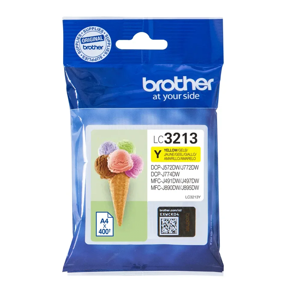 Brother LC3213Y, Korkea (XL) värintuotto, Keltainen, Väriainepohjainen muste, 1 kpl, 400 sivua, Kertapakkaus