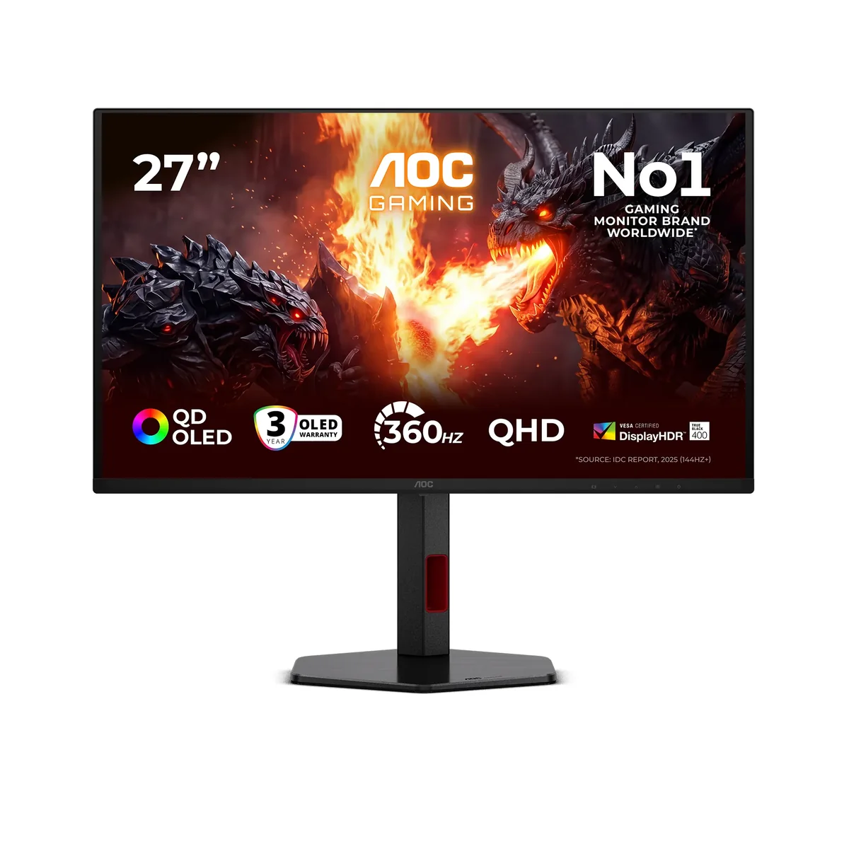 AOC Q27G4SDR 27" QHD, OLED 360Hz -pelinäyttö, USB hub