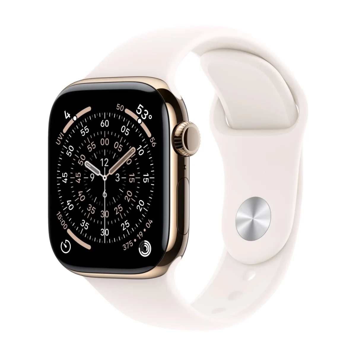 Apple Watch Series 11 GPS + Cell 42 mm kulta titan, punanhäivä urheiluranneke - M/L