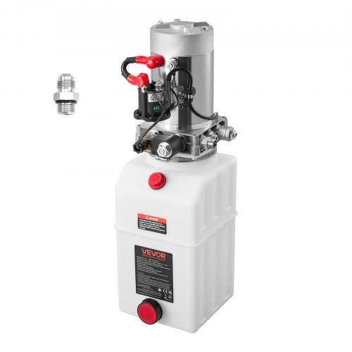 VEVOR 7 L Hydraulic Power Unit, Single Acting Dump Trailer Pump, 22 MPa Max Relief Pressure & 3.4 L/min Flow Rate, DC 12V Hydraulic Pump with Metal Reservoir for Dump Trailer Car Lifting