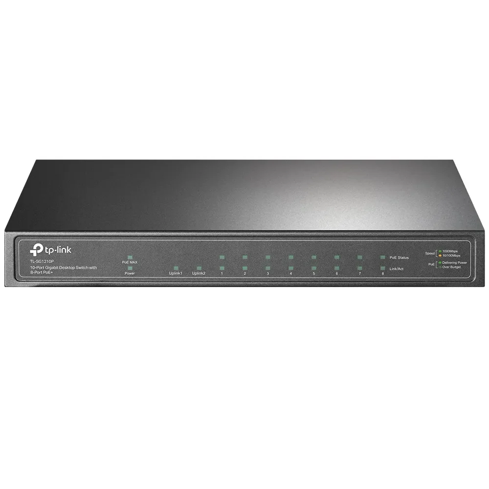 TP-Link TL-SG1210P - Hallitsematon Layer 2 -gigabit-pöytäkytkin PoE+-tuella, Harmaa