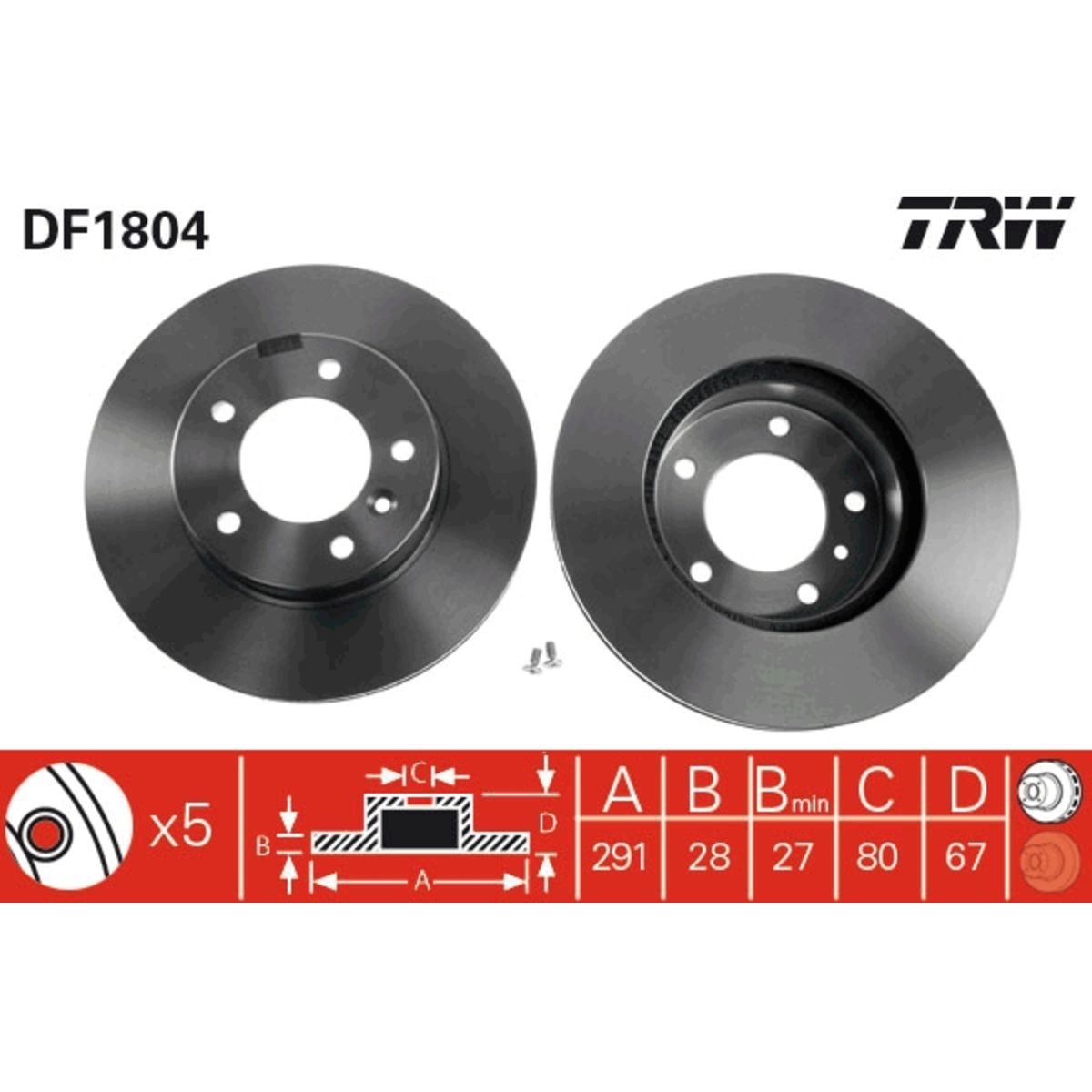 Jarrulevy TRW DF1804