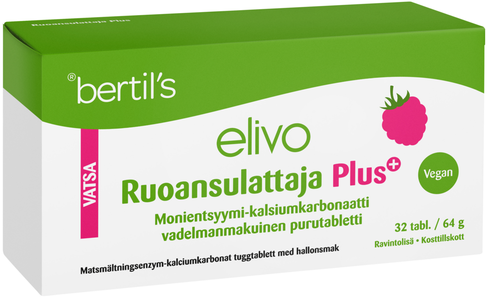 Elivo Ruoansulattaja Plus 32 purutabl vadelmanmakuinen