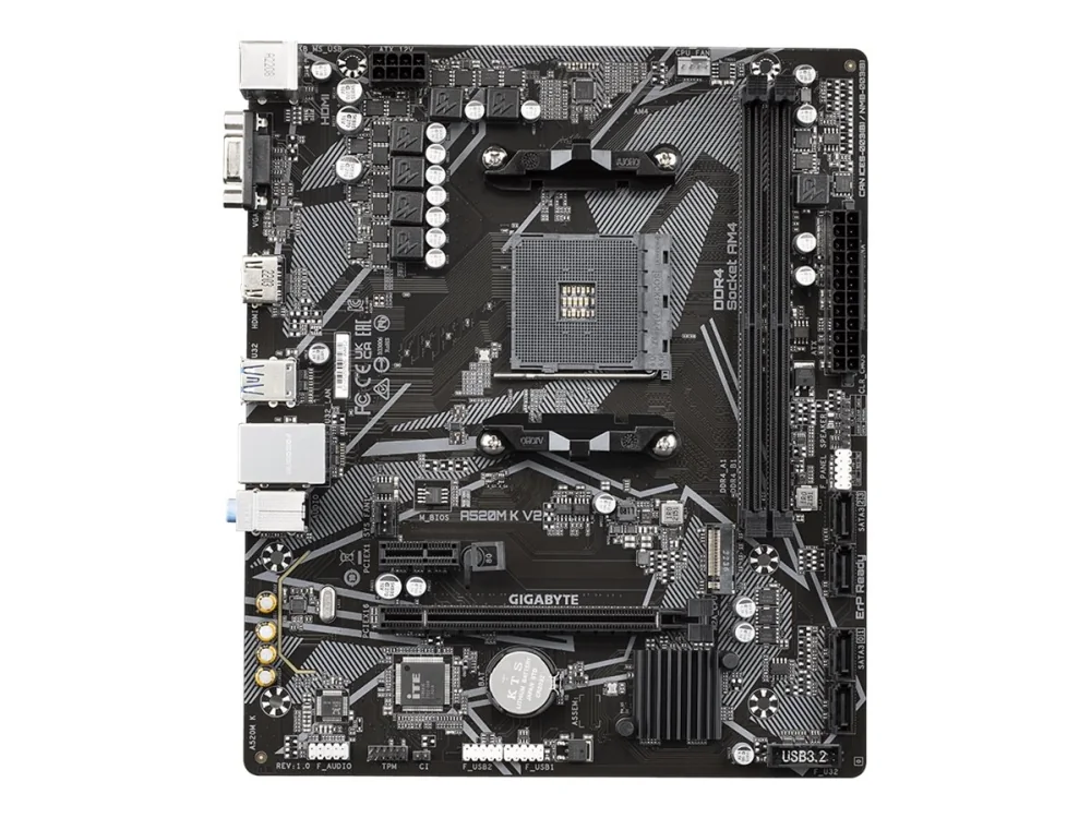 Gigabyte A520M K V2 AM4 mATX -emolevy