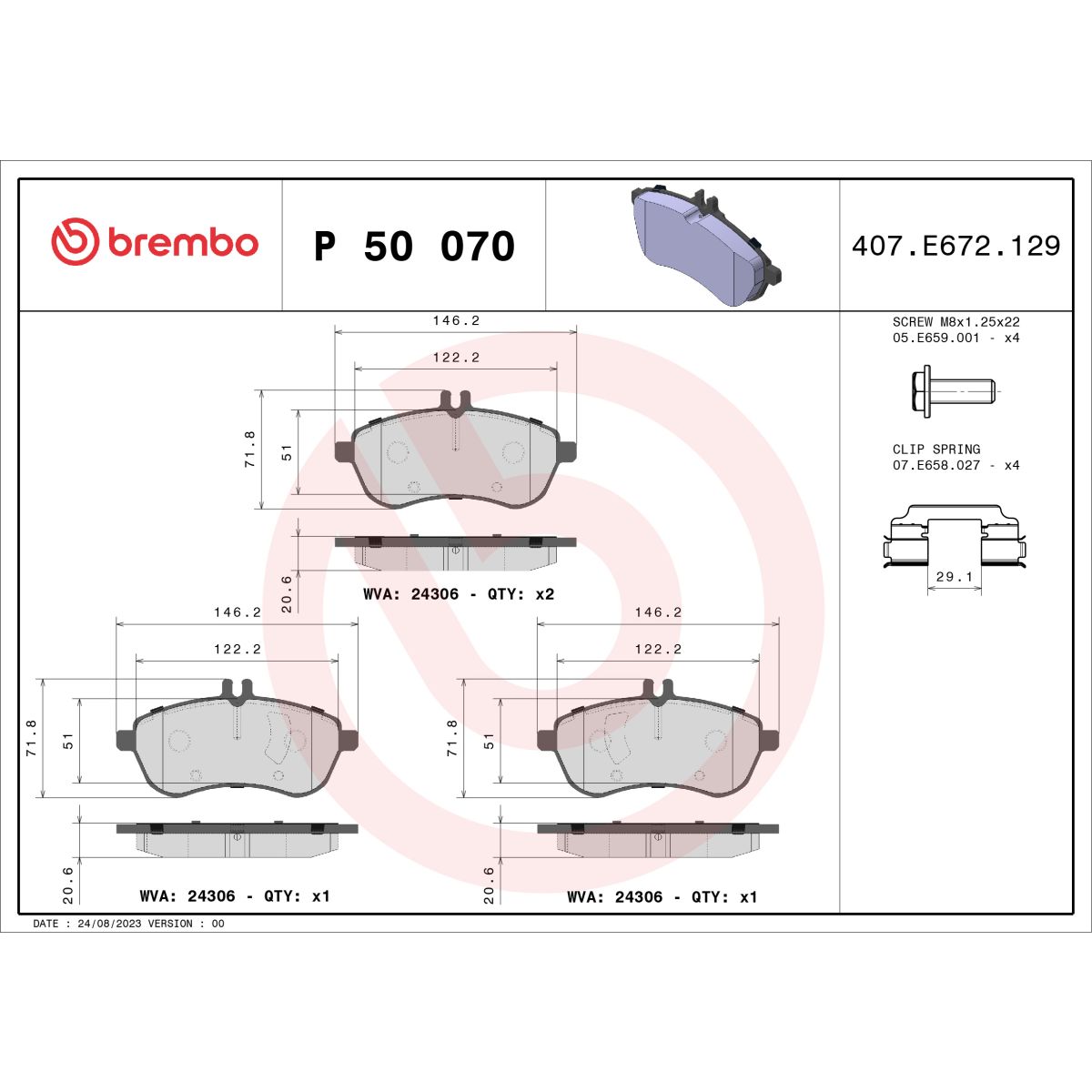 Jarrupalat, levyjarru BREMBO P 50 070
