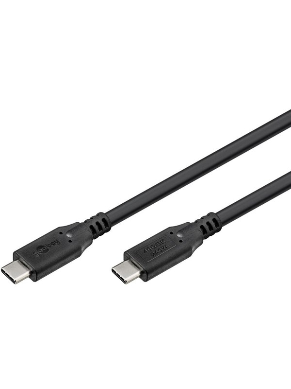 Pro USB-C <-> USB-C - 1.0m - 240 Watt Power Delivery - USB 4.0 / Thunderbolt 4 - Musta