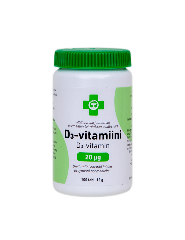 APTEEKKI D3-Vitamiini 20 mkg 100 tabl.
