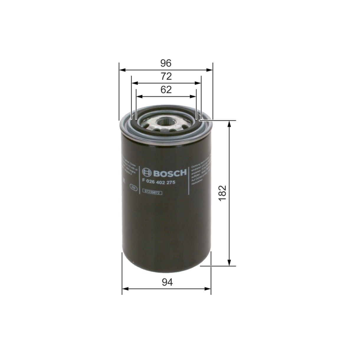 Polttoainesuodatin BOSCH F 026 402 275