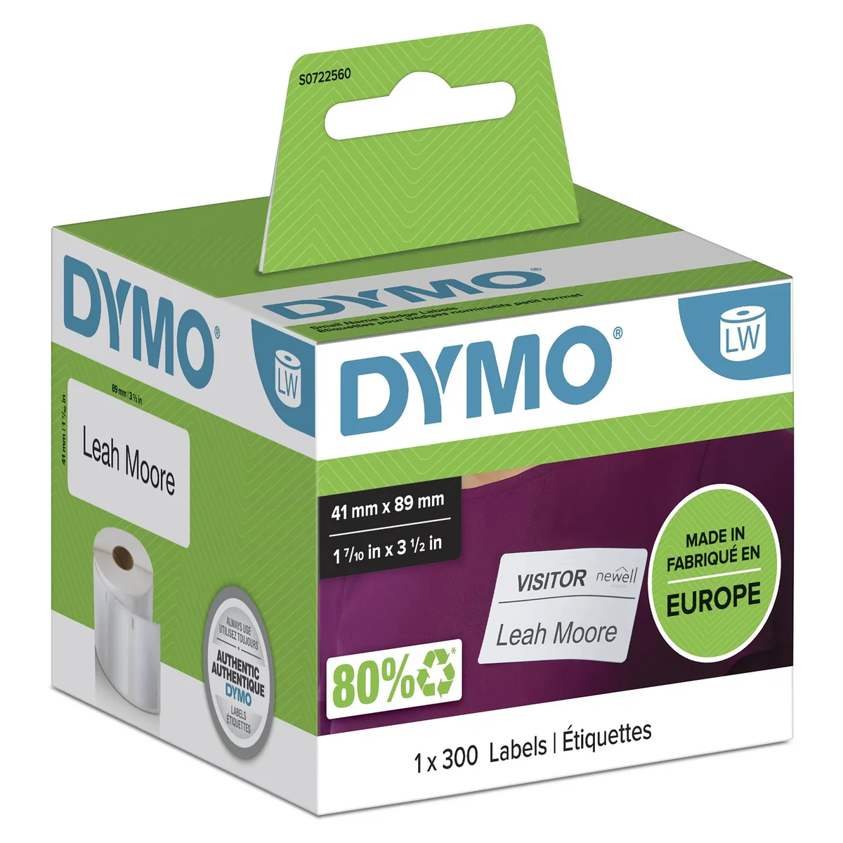 Dymo Tarrat Nimilappu 89 X 41mm Irrotettava - Labelwriter