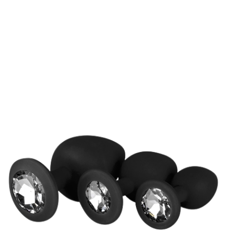 Easytoys Silicone Buttplug Set With Diamond Black Anaalitappi setti