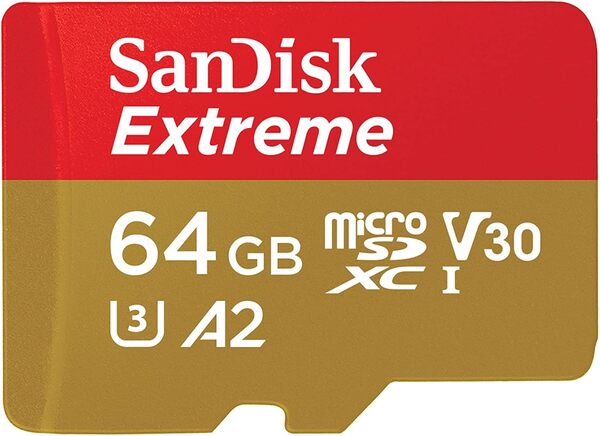 SanDisk Extreme PLUS 64 Gt MicroSDXC UHS-I U3 V30 A2 -muistikortti + SD-adapteri