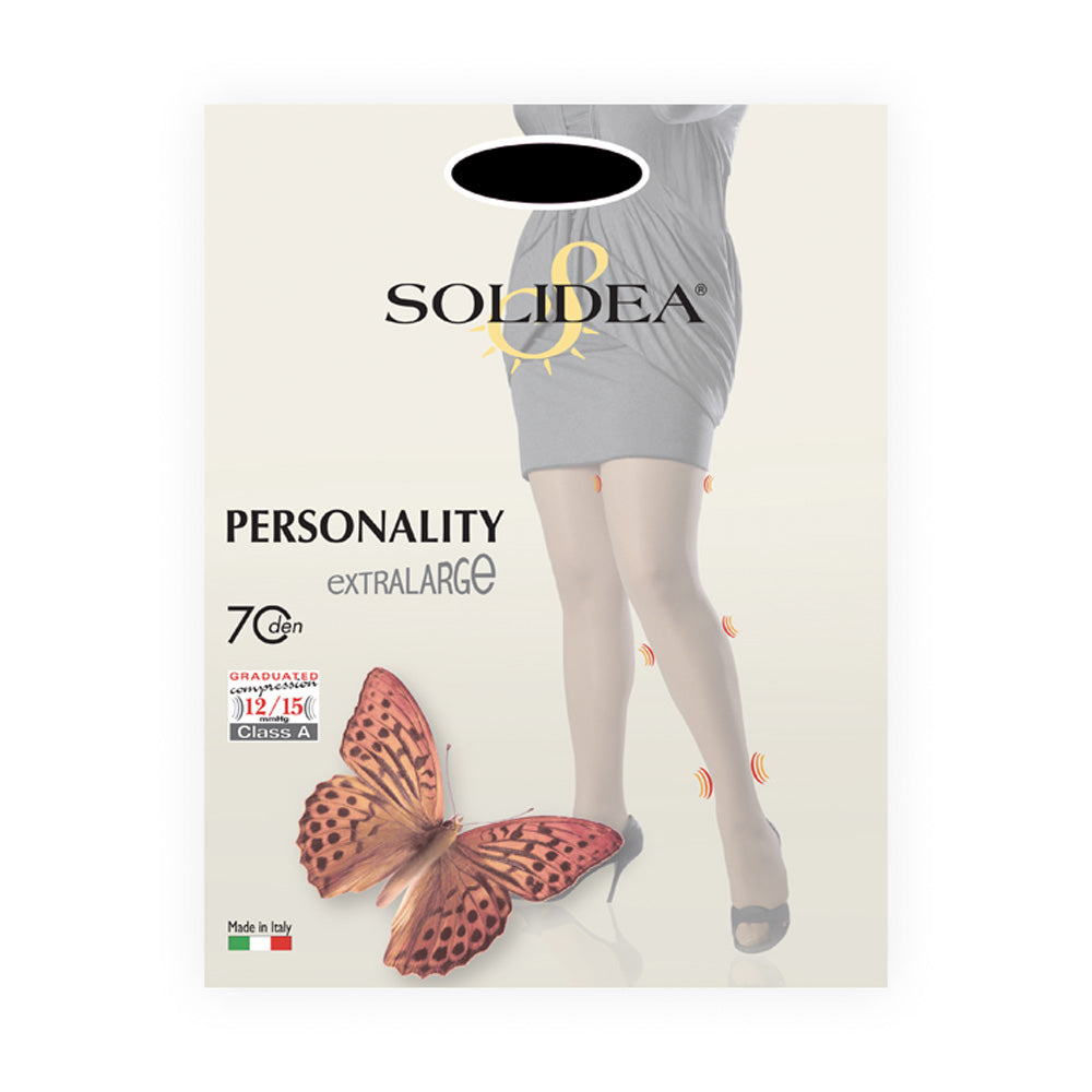Solidea Personality 70 den Elegant -kompressiotrikoot 12-15mmHg 1XXL musta