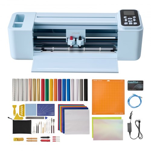 VEVOR Vinyl Cutting Machine, 305 mm, Button and Screen Controlled Vinyl Cutter with Materials and Tool Kit, 20000+ Built-in Design Resources, Compatible with Mac, Windows, Android and iOS, for Crafts