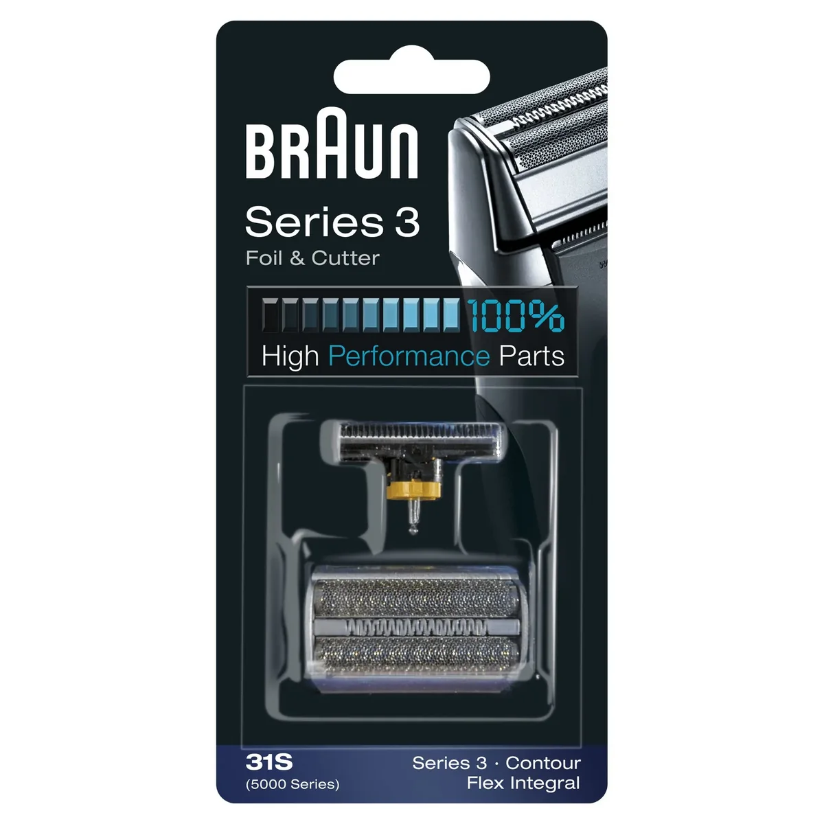 Braun 31S -vaihtoteräverkko, musta