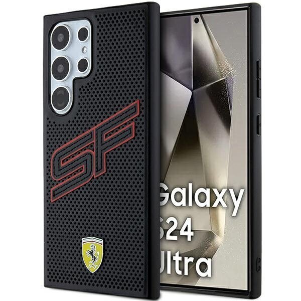 Ferrari Big SF Perforated Case for Samsung Galaxy S24 Ultra - Black