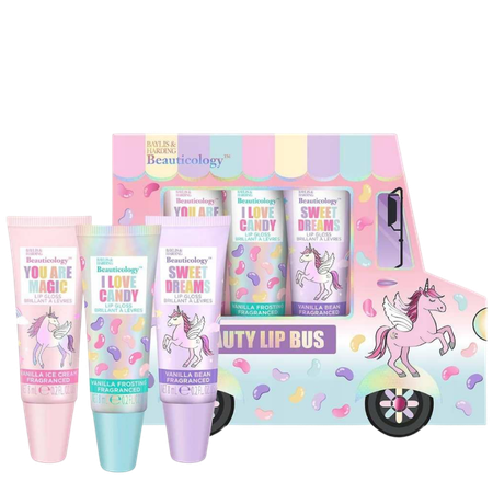 Baylis & Harding Beauticology Vanilla Fragranced Beauty Lip Gloss Bus Gift Set - 3 X 8 ml