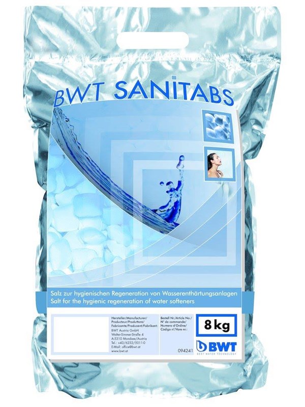 BWT Käytetään pehmentimissä: AQA life, AQA basic ja Aquadial. 8 kg:n pussi Sanitabsia