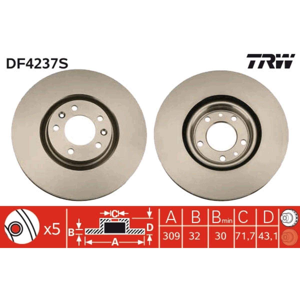 Jarrulevy TRW DF4237S