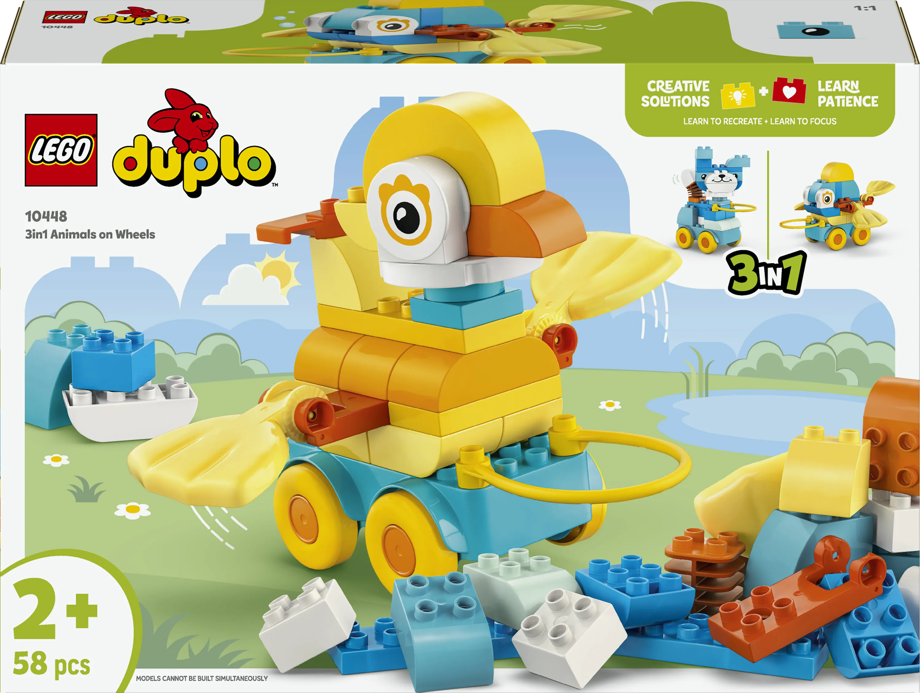 LEGO DUPLO 10448 Eläimiä pyörien päällä - 3 in 1 -setti