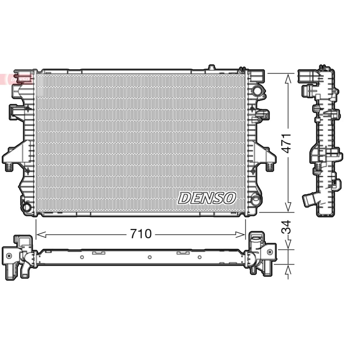 Jäähdytin, moottorin jäähdytys DENSO DRM32040
