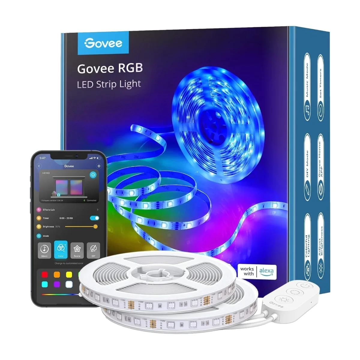 Govee RGB Smart Wi-Fi + Bluetooth LED Strip (10 m)