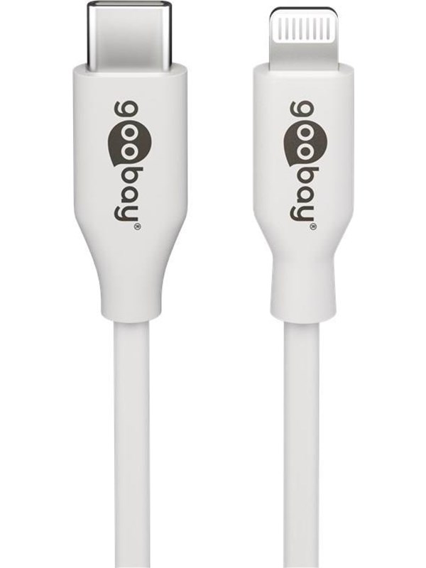 Goobay Lightning till USB-CTM laddnings- och synkroniseringskabel, 0,5 m, vit MFi-kabel för Apple iPhone/iPad