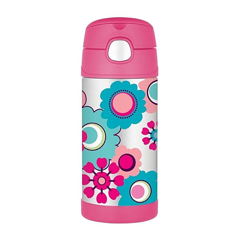 Thermos FUNtainer Baby thermos pillillä - kukkia 355 ml