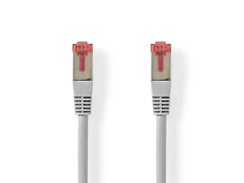 Nedis Cat 6 -kaapeli | RJ45 uros | RJ45 uros | S/FTP | 15,0 m | pyöreä | PVC | harmaa | ripustin | ripustelineet