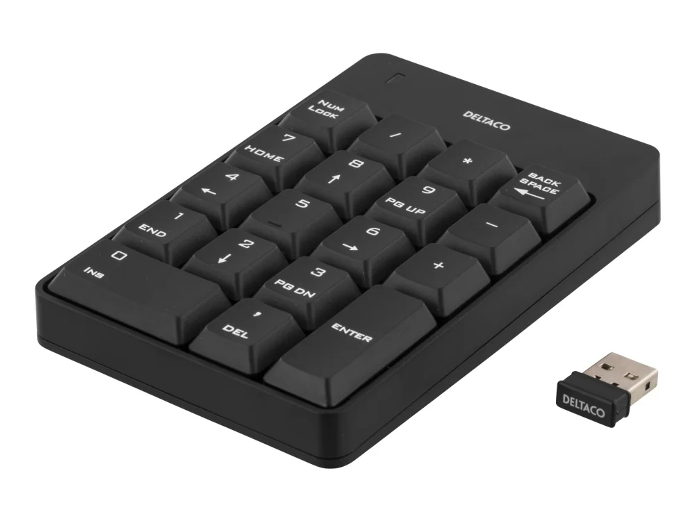 Deltaco Wireless Numpad Black - Numeroryhmän - Musta