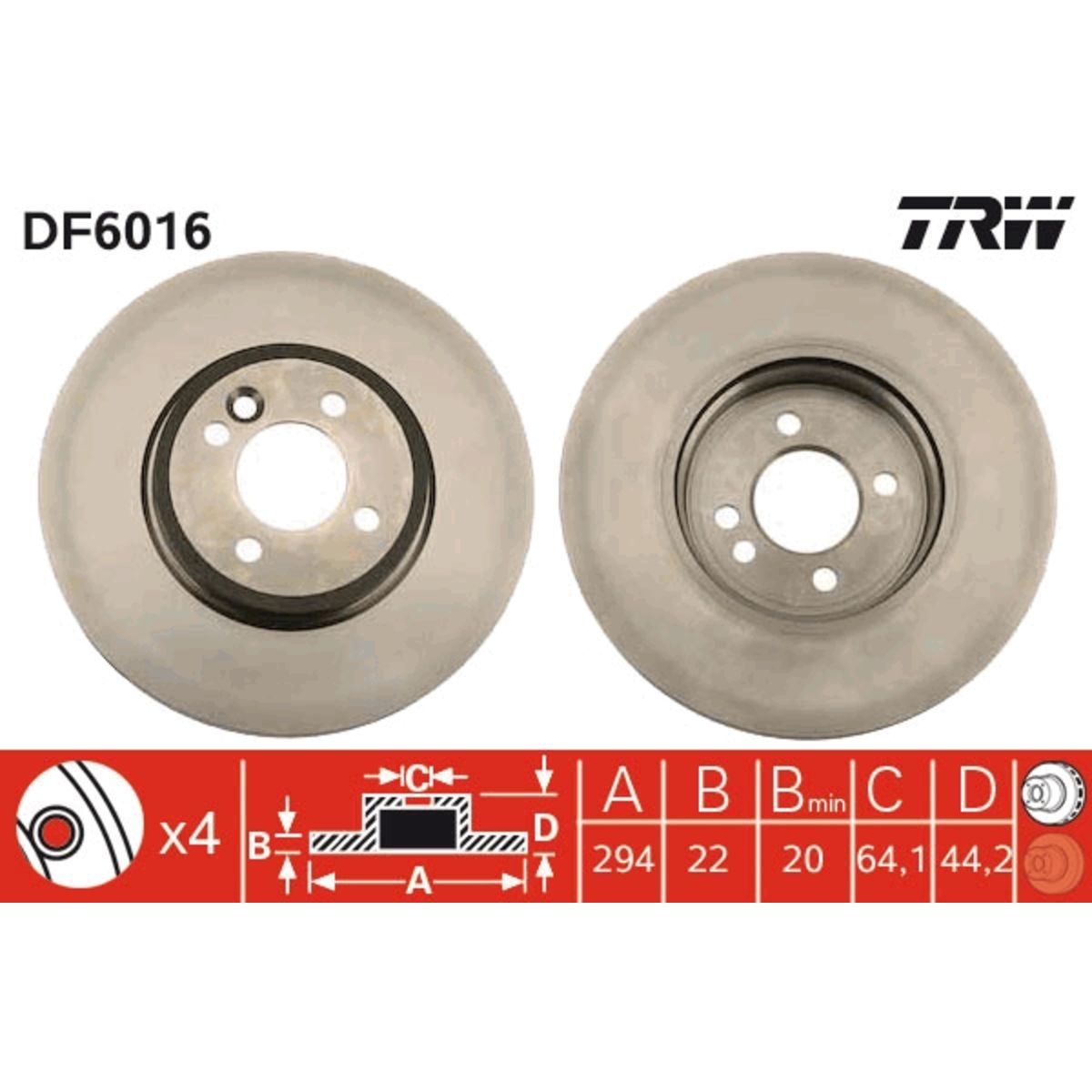 Jarrulevy TRW DF6016