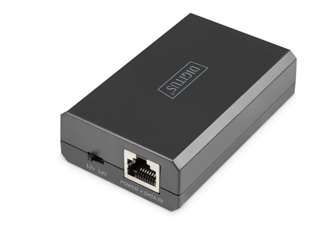 Digitus DN-95211, Nopea Ethernet, Gigabitti Ethernet, 10,100,1000 Mbit/s, IEEE 802.3bt, Täysi, Puolikas, Musta, 48 V