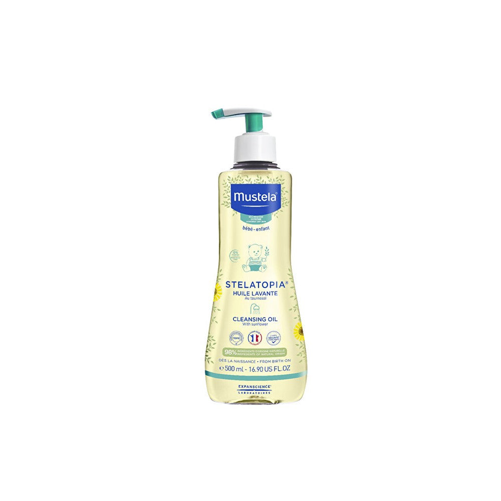 Mustela Vauvan puhdistus- ja kylpyöljy erittäin kuivalle ja atooppiselle iholle Stelatopia 500ml