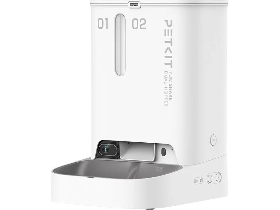 Petkit Feeder with Camera | P591 YumShare Dual-hopper | Capacity 2+3 L | White