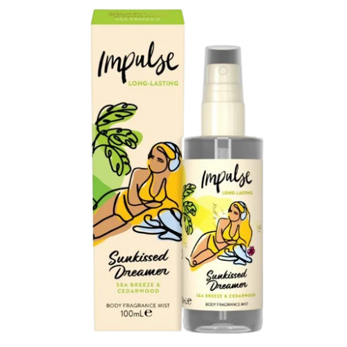 Impulse Sunkissed Dreamer Sea Breeze & Cedarwood Pitkäkestoinen Hajustettu Vartalosuihke - 100 ml