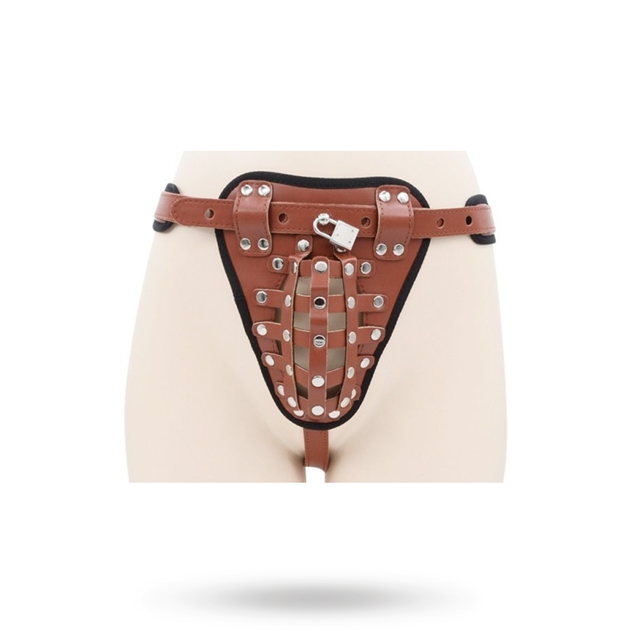 Cocklock Full Chastity Belt Brown Siveysvyö