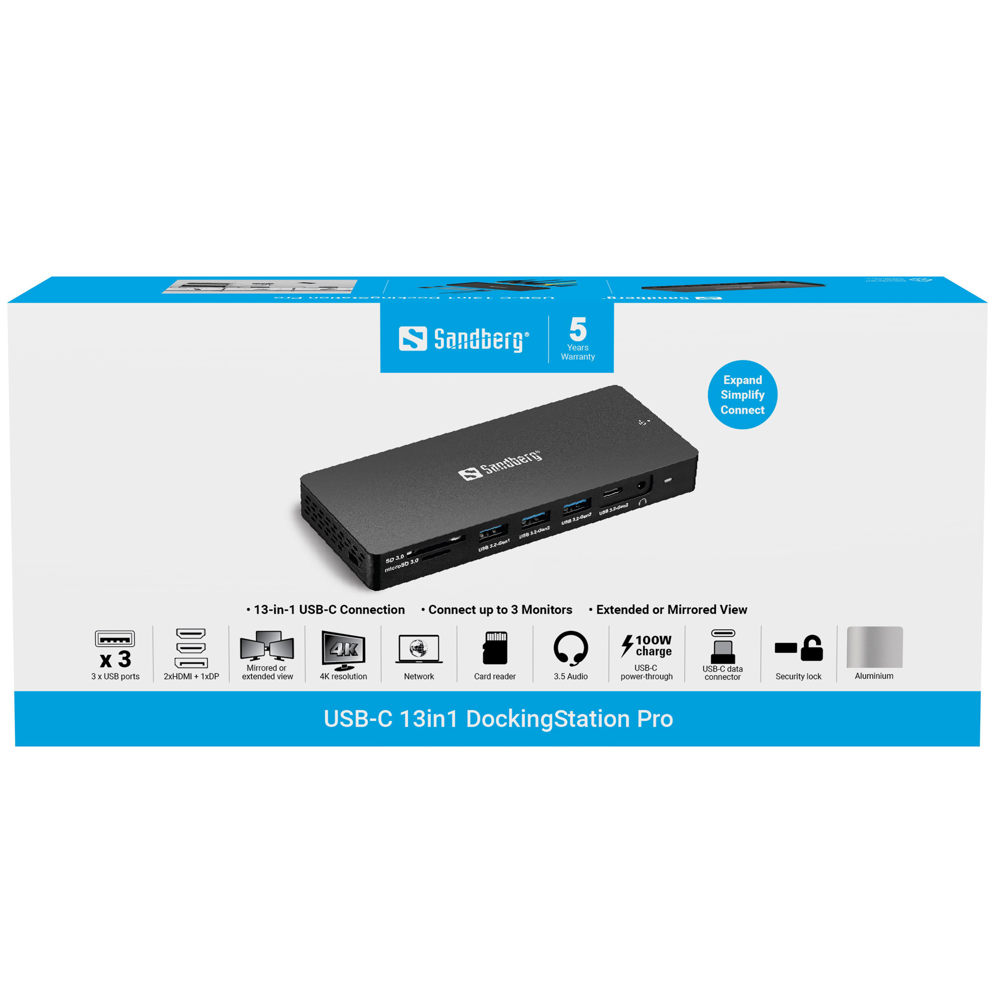 Sandberg 13-in-1 Docking Station Pro