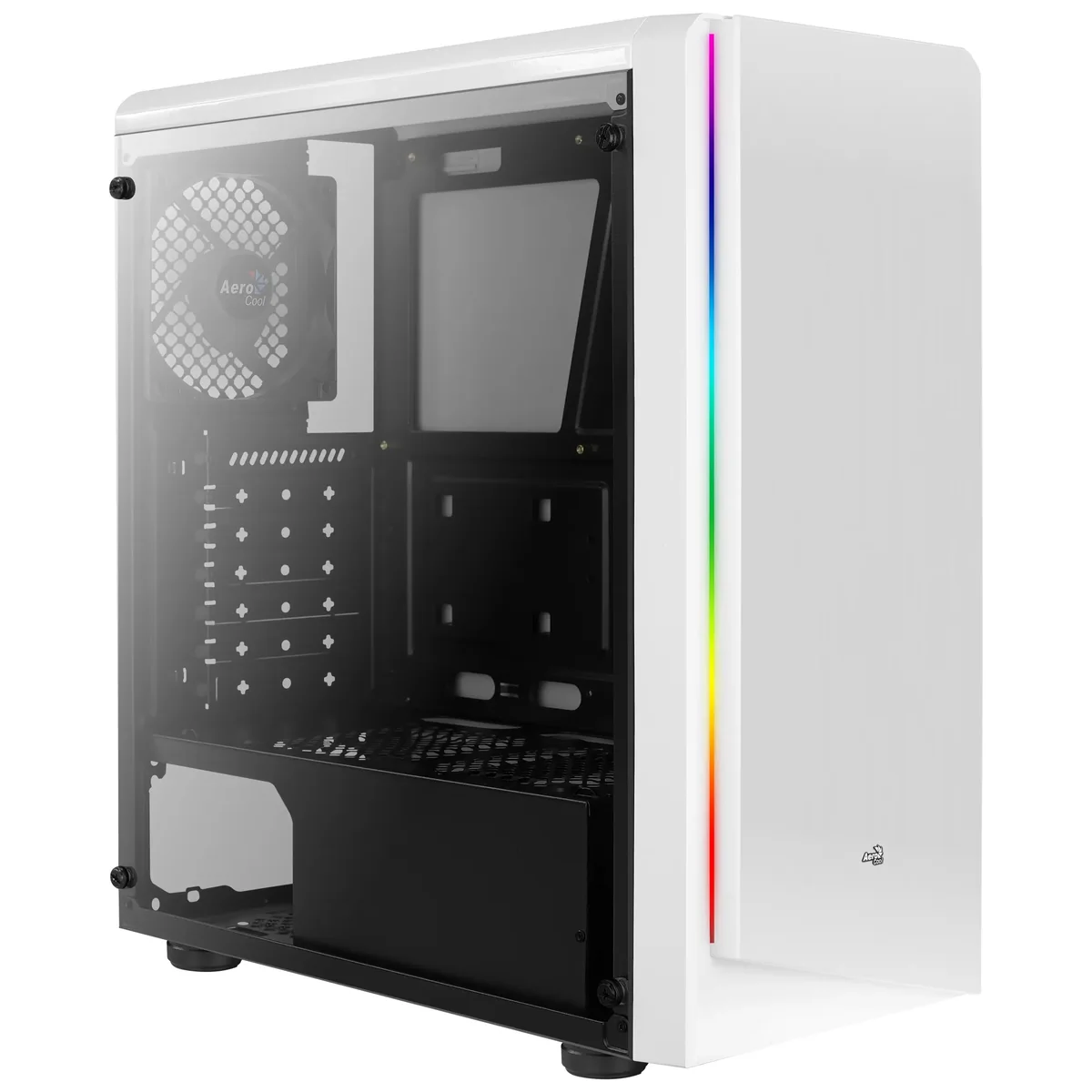 AEROCOOL Rift -miditornikotelo RGB-valaistuksella, valkoinen