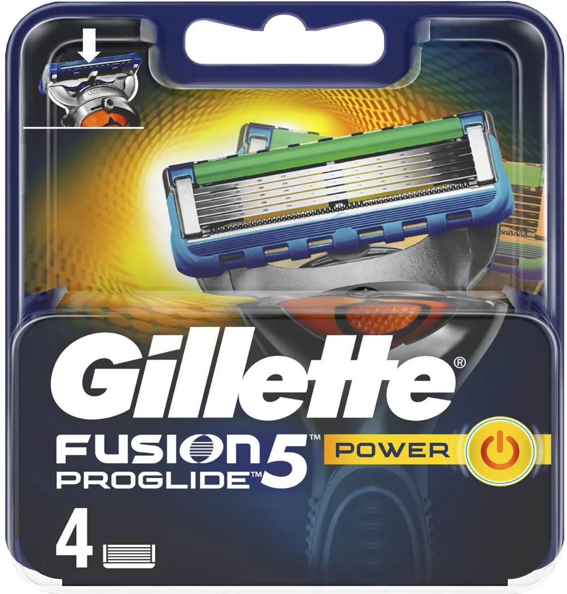 Gillette Fusion Proglide Power 4 Pack Blades Replacement Heads