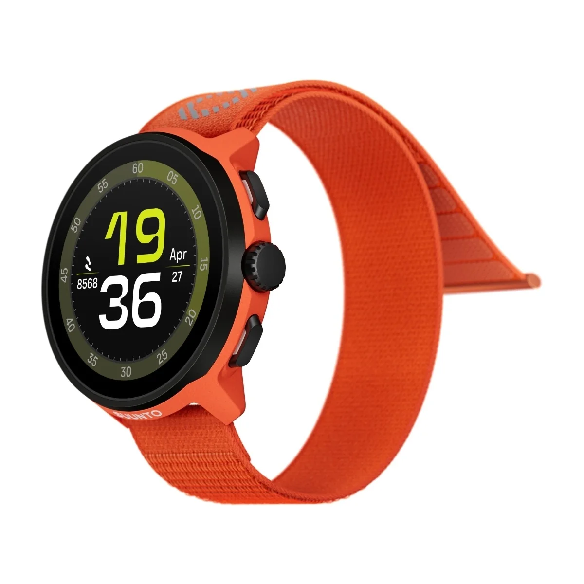 Suunto Run -urheilukello tekstiilirannekkeella, Coral Orange