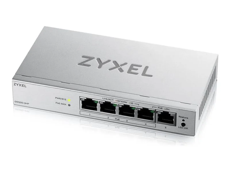 ZyXEL GS1200-5HPV3 5-Port Web Managed Gigabit Switch
