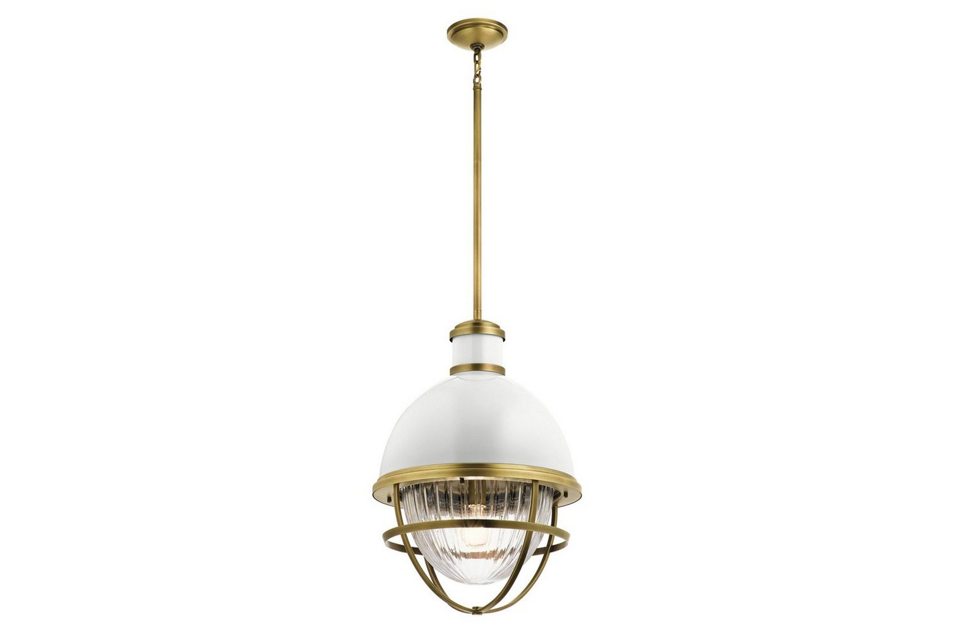 Tollis-riippuvalaisin, messinki/valkoinen, 1-valo, Ø 40.8cm