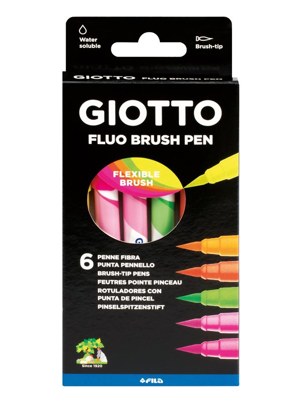 Brushpen Neonvärit 6-pack Giotto Turbo