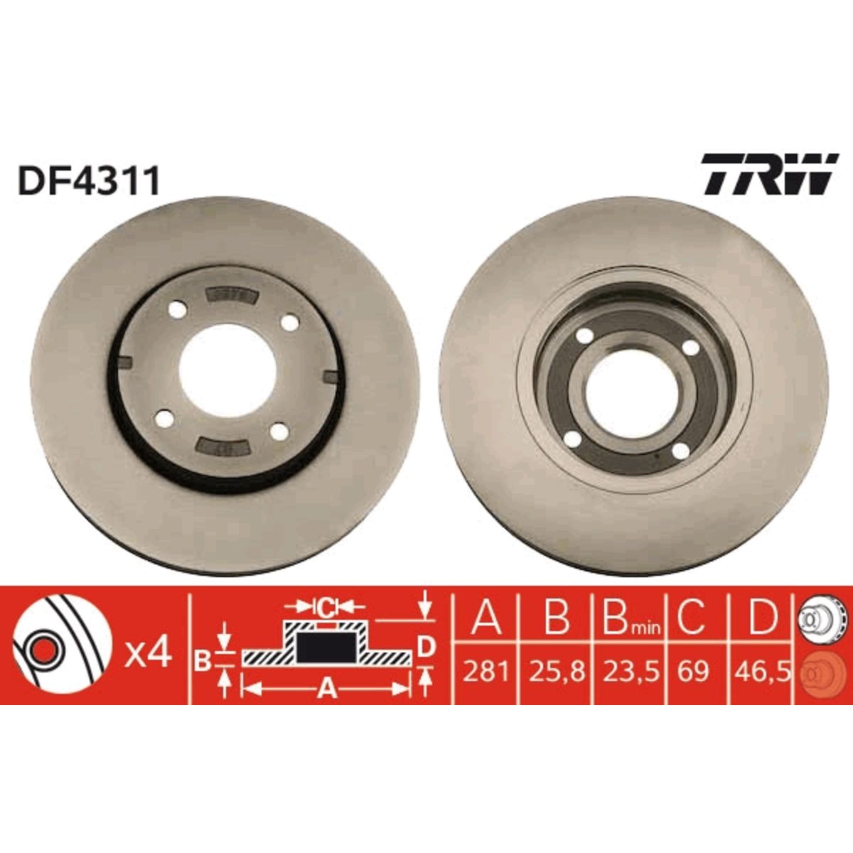 Jarrulevy TRW DF4311