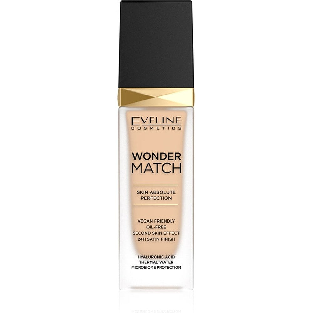 Eveline Cosmetics Wonder Match pitkäkestoinen nestemäinen meikkivoide hyaluronihappovärillä 11 manteli 30 ml